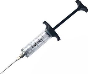 Mėsos švirkštas KingHoff KH-3902, 22 cm, 0.03 l, skaidri/juoda