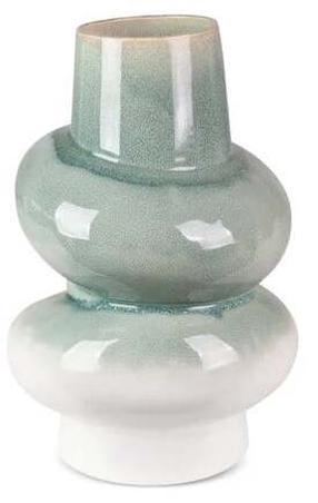 Dekoratyvinė vaza Liana, 31 cm, kreminė/mint