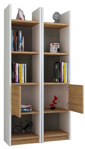 Pastatoma lentyna Kalune Design Esbi 102, ruda/balta, 66.2 cm x 29.5 cm x 150 cm