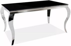 Valgomojo stalas Prince, juodas/chromo, 150 cm x 90 cm x 75 cm
