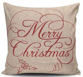 Kalėdinė dekoratyvinė pagalvėlė Mioli Decor, raudona/smėlio, 43 cm x 43 cm