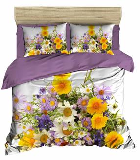 Patalynės užvalkalų komplektas Mijolnir 178PRL2050, baltas/geltonas/violetinis, 200 x 220 cm