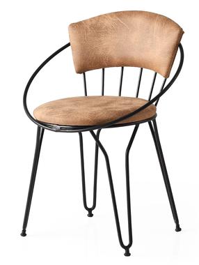 Kėdžių rinkinys Kalune Design Istanbul 965 974NMB1198, matinė, juoda/smėlio, 50 cm x 60 cm x 76.5 cm, 2 vnt.