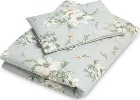 Antklodės ir pagalvės komplektas vaikams Sensillo Velvet Lily, 95 x 75 cm, balta/pilka