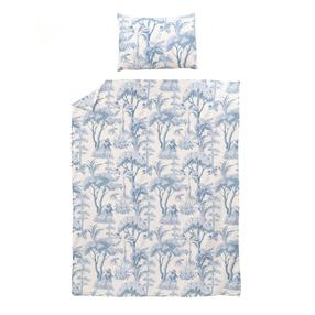 Patalynės užvalkalų komplektas Domoletti Tropical Eden, baltas/šviesiai mėlynas, 140 x 200 cm