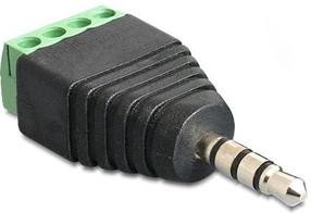 Adapteris Delock 3.5mm - 4-Pin-Terminalblock 3.5 mm male, 4-Pin-Terminalblock, juoda