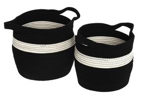 Krepšių rinkinys, daiktų saugojimo OTE Koszy, balta/juoda, 39 x 29 x 33 cm