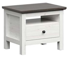 Naktinis staliukas Hesen S515-KOM1S/5/6-MSJ/SOL, baltas/juodas, 60 cm x 44 cm x 50 cm