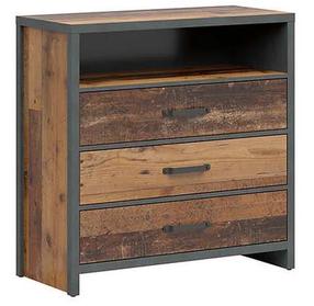 Komoda Weston S483-KOM3S-SOSTC/MTA, ruda, 90 cm x 40 cm x 91 cm