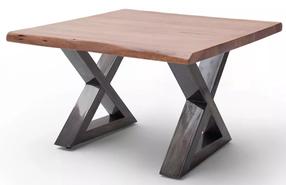 Kavos staliukas MC Akcent Cartagena, riešuto/tamsiai pilka, 75 cm x 75 cm x 45 cm