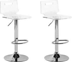 Kėdžių rinkinys Beliani Malta, blizgi, skaidri, 38 cm x 38 cm x 81 - 102 cm, 2 vnt.