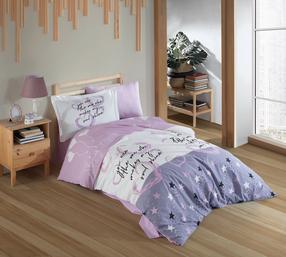Vaikiškas patalynės užvalkalų komplektas Mijolnir Voyager 113HBY2977, balta/rožinė/violetinė, 160 x 220 cm