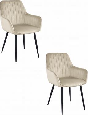 Kėdžių rinkinys Leobert Solden, matinė, smėlio, 45.5 cm x 42 cm x 83.5 cm, 2 vnt.