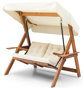 Lauko sūpynės Floriane Garden Galata S2, kreminė, 120 cm x 160 cm x 195 cm