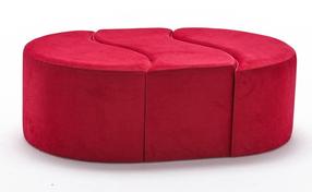 Pufas Hanah Home Alya 825BLC1614, raudonas, 120 cm x 80 cm x 40 cm