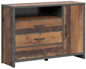 Komoda Weston S483-KOM1D3S/130-SOSTC/MTA, ruda, 131 cm x 40 cm x 91 cm