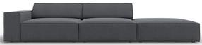 Sofa Micadoni Home Jodie Structured 3 Seats, tamsiai pilka, dešininė, 262 x 102 cm x 70 cm