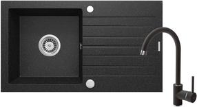 Virtuvinė plautuvė Deante Zorba ZQZV2113, granitas, 76 cm x 44 cm x 16 cm, grafito