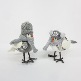 Kalėdinė dekoracija Christmas Touch MC26-2220120AB, 14 cm, balta/pilka