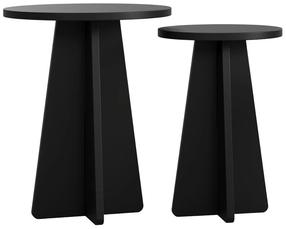 Kavos staliukų komplektas Kalune Design Mushroom 2, juodas, 40 cm x 40 cm x 50 cm, 2 vnt.