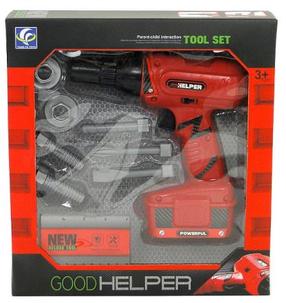 Žaislinis meistro įrankis, gręžtuvas Tools Set Good Helper, raudona/pilka