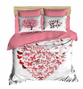 Patalynės užvalkalų komplektas Mijolnir 183 178PRL1357, baltas/rožinis, 160 x 220 cm