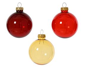 Eglutės žaisliukų rinkinys 142504, (spalva/dizainas parenkami atsitiktine tvarka), 6 cm, stiklas, 15 vnt.