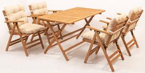 Lauko baldų komplektas Floriane Garden MY009 v2, medžio/rusvai gelsva, 4 vietų