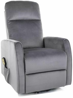 Atlošiamas krėslas Leto Velvet Bluvel 14, pilka, 90 cm x 68 cm x 107 cm