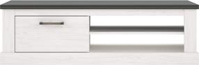 Televizoriaus spintelė Forte, baltas/pilkas, 146 cm x 52 cm x 45 cm