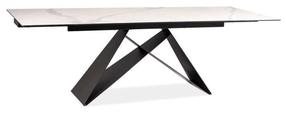 Stalas išskleidžiamas Westin III, baltas/juodas, 180 - 260 cm x 90 cm x 77 cm