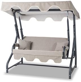 Dvivietis supamasis krėslas Floriane Garden Morus, antracito/pilka