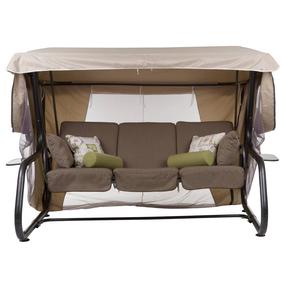 Lauko sūpynės Patio Venezia Lux, rudos/žalios, 221 cm x 143 cm x 173 cm