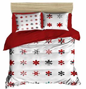 Kalėdinis patalynės užvalkalų komplektas Mijolnir 178PRL1278, baltas/raudonas/žalias, 200 x 220 cm