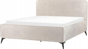 Lova dvigulė Beliani Valognes, 160 x 200 cm, šviesiai pilka, be čiužinio, su grotelėmis