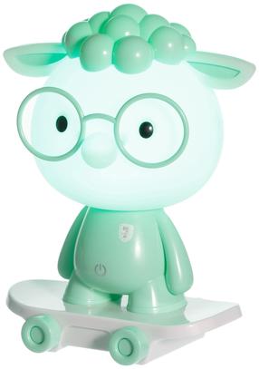 Naktinis šviestuvas Lamb With SKateboard, žalia