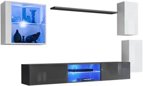 Svetainės baldų komplektas ASM Switch XXIII, vidaus, baltas/grafito