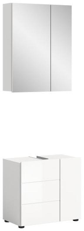Vonios lentynų komplektas su veidrodžiu MC Akcent Vira, balta, 34 cm x 60 cm x 190 cm