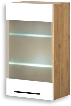 Viršutinė virtuvinė spintelė Bodzio Bellona KBE40GWPML-BI/DSC, ąžuolo/balta, 31 cm x 40 cm x 72 cm