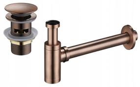 Sifono rinkinys su „Click-clack“ dangteliu praustuvui Mexen, 65 mm, click clack funkcija, ruda/vario