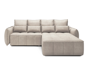 Kampinė sofa - lova Campo Relax 20, tamsaus smėlio spalva, dešininė, 265 x 196 cm x 88 cm