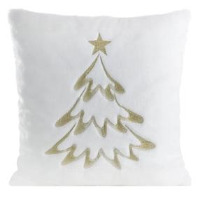 Kalėdinis dekoratyvinės pagalvėlės užvalkalas PSWA-279, balta, 45 cm x 45 cm