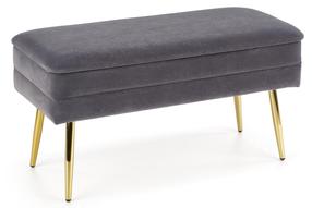 Suoliukas Velva, aukso/pilkas, 78 cm x 42 cm x 37 cm