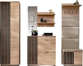 Prieškambario baldų komplektas ASM Pedro VII, vidaus, juoda/ruda