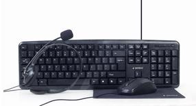 Klaviatūros ir pelės komplektas Gembird KBS-UO4-01, EN, juoda