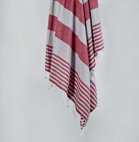  Paplūdimio rankšluostis Foutastic Sultan 192DCH1556, raudonas/pilkas, 180 cm x 100 cm