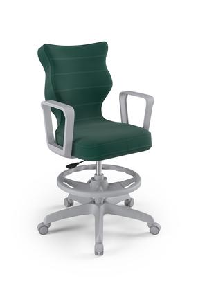 Vaikiška darbo kėdė Norm Velvet 05, 63 x 63 x 102.5 cm, žalia/pilka