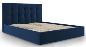 Lova dvigulė Micadoni Home Phaedra Velvet, 140 x 200 cm, tamsiai mėlyna, be čiužinio, su grotelėmis