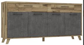 Komoda Forte Ricciano RCQK244-C746, medžio/pilka, 41.5 cm x 203.9 cm x 97.4 cm