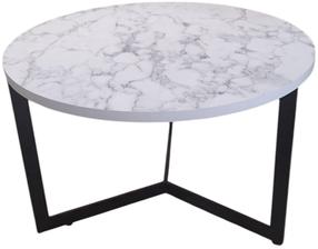 Kavos staliukas Yaprak, balta/juoda, 60 cm x 60 cm x 38 cm